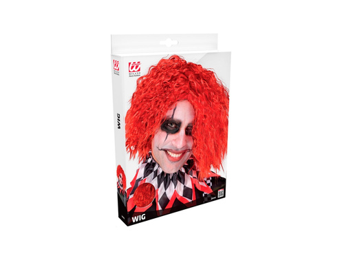 Czerwona złowieszcza peruka klauna