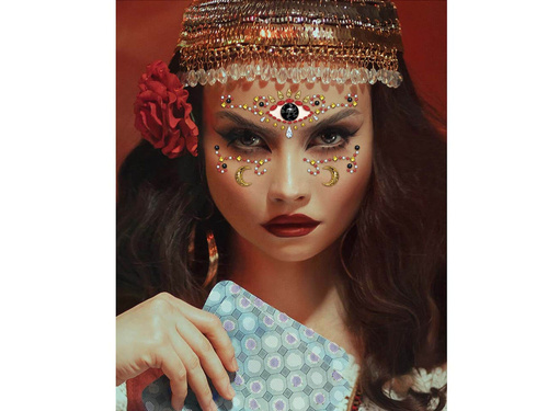 Colours adhesive face jewellery