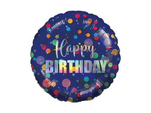 Happy Birthday Dots foil balloon - 43 cm - 1 pc.