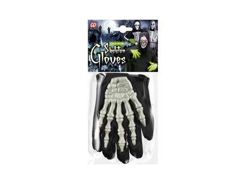 Świecące w ciemności 3D rękawiczki kościotrupa - dla dzieci