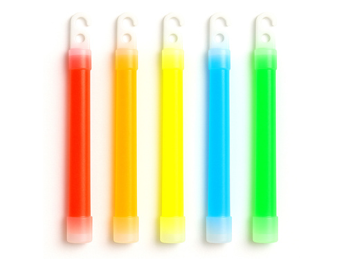 Świetliki łamane z zawieszką - fluorescencyjne - mix kolorów - 1 szt.