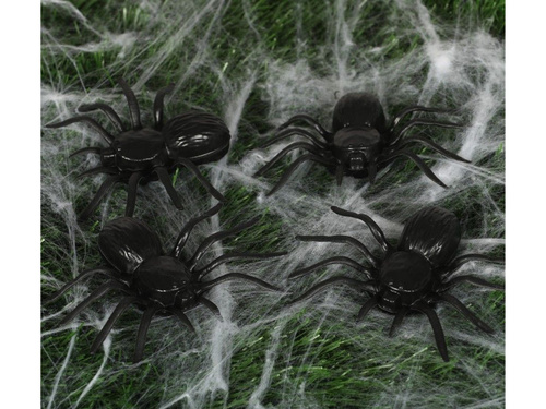 4 Plastic Spiders