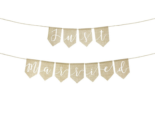 Just Married banner - jute - 185 cm - 1 pcs.