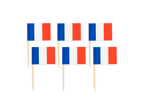Wykałaczki z flagą narodową Francji - 50 szt.