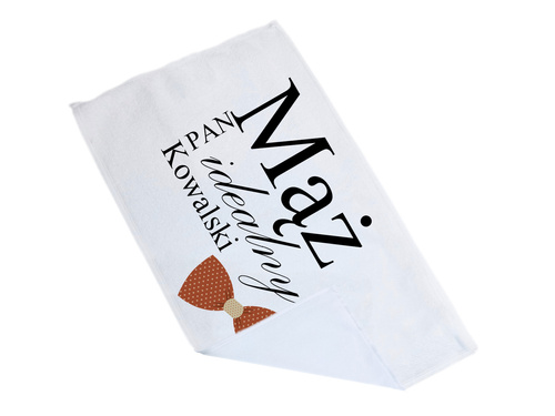 Ręcznik personalizowany Mąż idealny na Walentynki - 30x50 cm