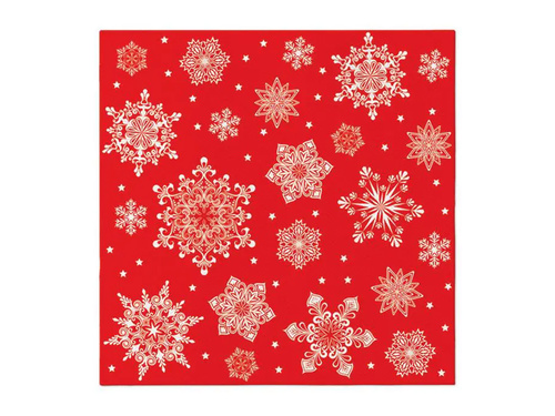 Serwetki bożonarodzeniowe Śnieżynki - 40 cm - 12 szt.