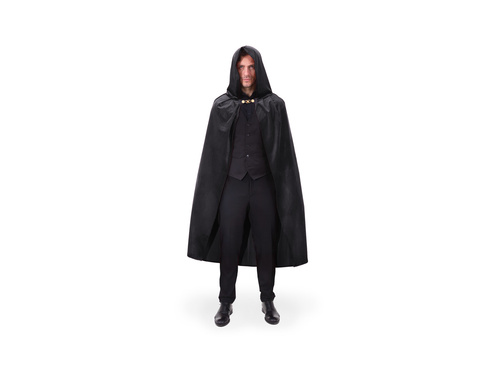 Peleryna z kapturem - czarna - 120 cm