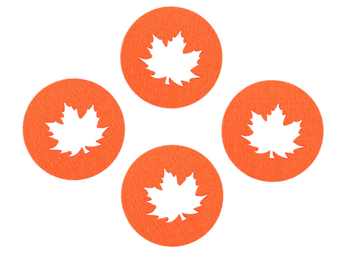 Podstawka pod kubek - Liść klonu - 10 cm - 4 szt.