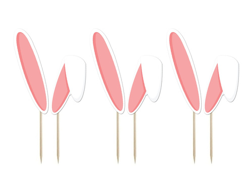 Bunny Ears cake picks - 6 pcs.