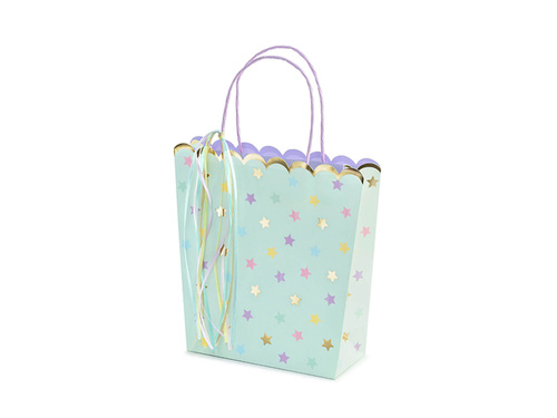 Gift bag Stars mint - 23 x 22 x 8 cm - 1 pcs.