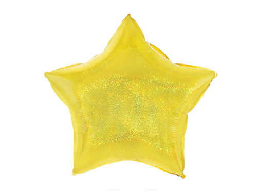 Gold holographic star foil balloon - 46 cm - 1 pc.