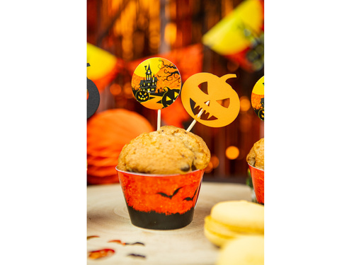 Halloween pumpkin muffin picks - 6 pcs.