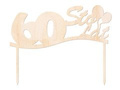 Topper drewniany na tort 60 sto lat - 1 szt.