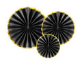 Hanging rosettes black - 3 pcs.