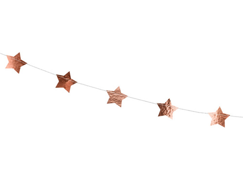 Banner garland Stars pink gold - 360 cm - 1 pcs.