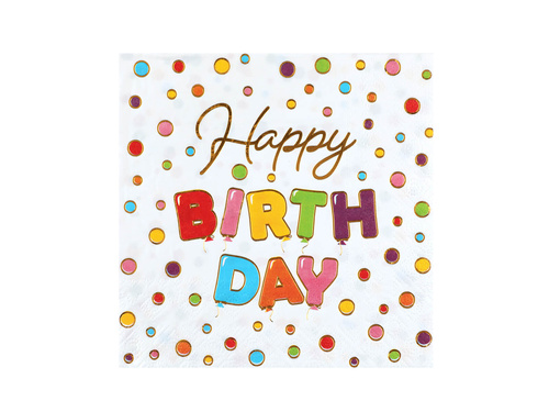 Happy Birthday napkins - 33 cm - 20 pcs.
