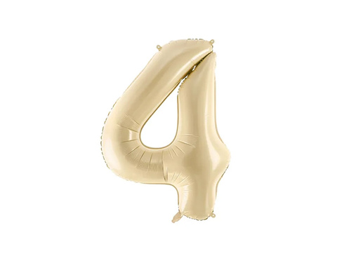 Number 4 Beige Foil Balloon - 72 cm - 1 pc