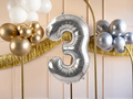 Number 3 silver Foil Balloon - 72 cm - 1 pc