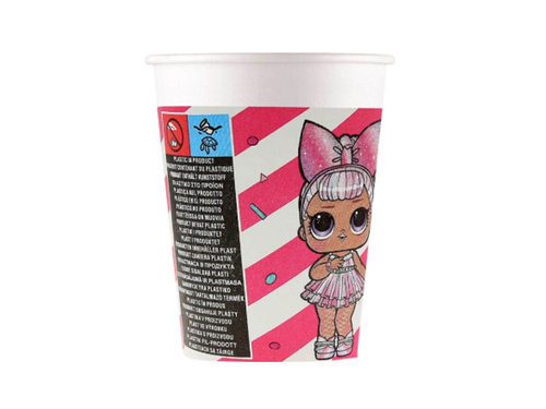 LOL Glitterati paper cups - 200 ml - 8 pcs.