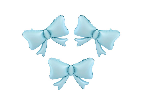 Balon foliowy Kokardka niebieska - 55 x 42 cm - 3 szt.