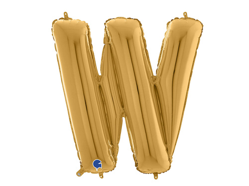 SuperShape Letter "W" Gold Foil Balloon - 66 cm - 1 pc
