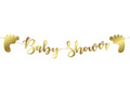 Baner z napisem Baby Shower złoty - 110 cm - 1 szt.
