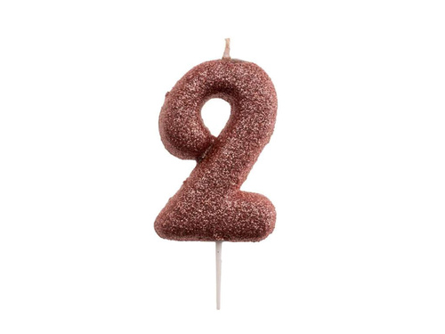 Glitter Rose Gold Candle no 2 - 1 pc