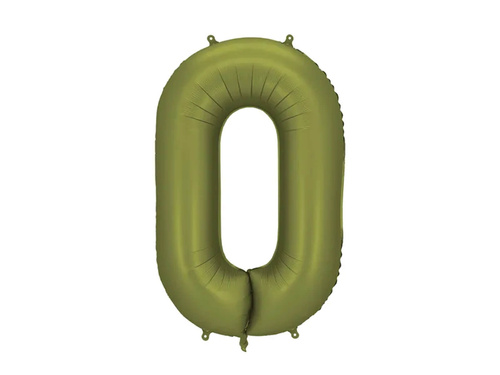 Number 0 Olive Foil Balloon - 86 cm - 1 pc