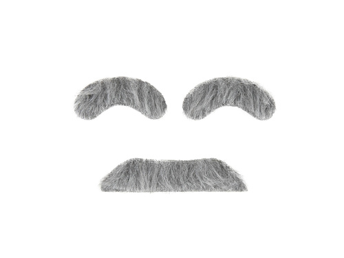 Siwe wąsy z brwiami Dziadek - 1 szt.