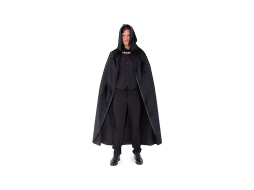 Peleryna z kapturem - czarna - 140 cm