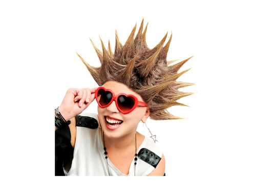 Peruka punkowa kolce brązowa