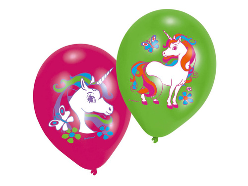 Unicorn birthday balloons - 28 cm - 6 pcs.