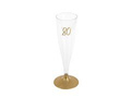 Champagne glasses for 80th birthday - 140 ml - 6 pcs.