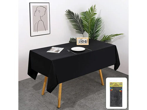 Black foil tablecloth - 137 x 274 cm - 1 pc.