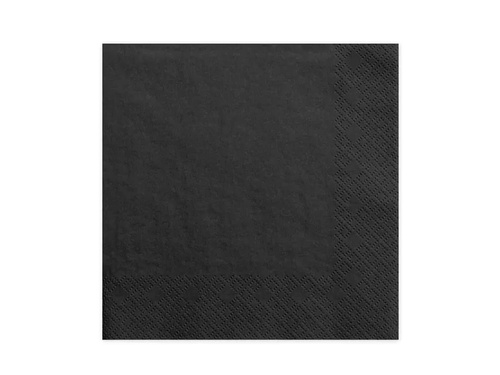 Napkins 3 layers 33 cm, black, 20 pcs