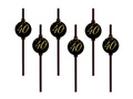 Sparkling black straws for fortieth birthday - 6 pcs.