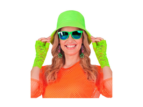 Neonowo zielone koronkowe rękawiczki