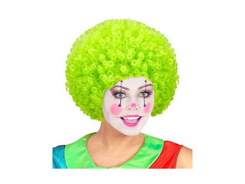 Kręcona peruka klauna zielona włosy afro