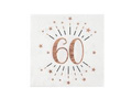 Sparkling pink gold sixtieth birthday napkins - 33 cm - 10 pcs.