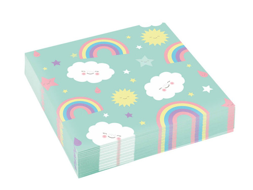 Birthday napkins Rainbow and Cloud - 33 cm - 20 pcs.