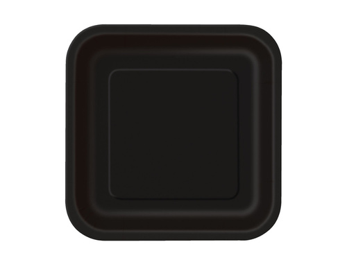 Square plates black - 23 cm -14 pcs.