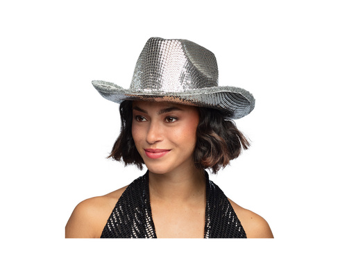 Kapelusz kowbojski Groovy srebrny