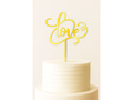 Gold mirrored plexiglass topper for Love cake - 16 cm
