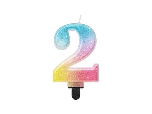 Candle number pastel ombre - 2 - two