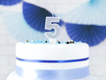 Number candle with glitter - 5 - 1 piece.