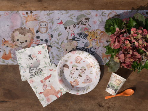 Animal napkins for baby shower - 33 cm - 20 pcs.