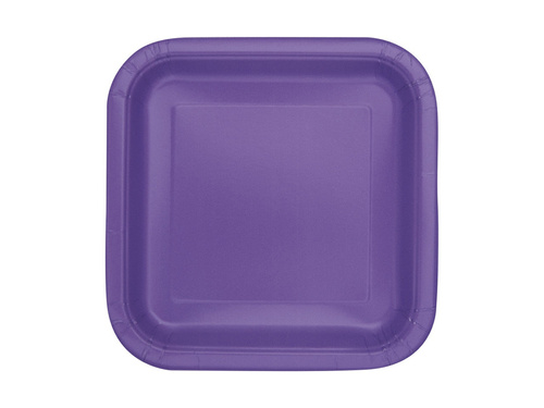 Square plates purple - 23 cm - 14 pcs.
