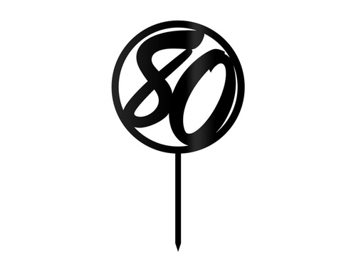 Cake topper 80 birthday - 1 pc