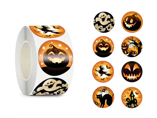 Roll of Halloween stickers - 200 pcs.