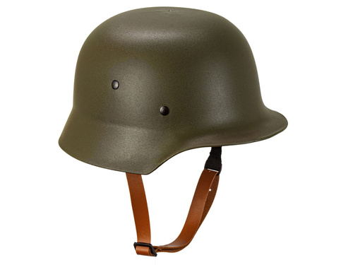 Green military helmet